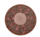 Set of 6 Geometric Round Table Mats – Handwoven with Gold Accents